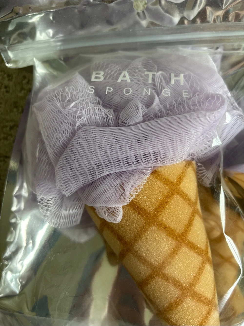 Ice Cream Cone Bath Loofahs/Sponges - Pink & Lavender (Forever 21)